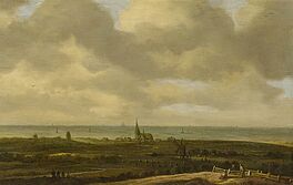 Jan van Goyen - Weite hollaendische Landschaft mit Kirchdorf an der Kueste, 64564-14, Van Ham Kunstauktionen