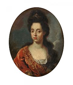 Deutsche Schule - Zwei Gemaelde Portraet Johann Wilhelm von der Pfalz im Harnisch  Portraet Anna Maria Luisa de Medici mit Diadem im Haar, 80576-1, Van Ham Kunstauktionen