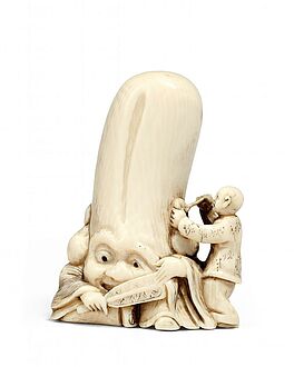 Netsuke Fukurokuju, 65081-18, Van Ham Kunstauktionen