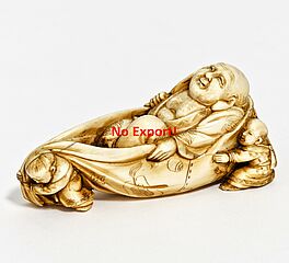 Grosses Netsuke des Hotei mit Karako, 66500-265, Van Ham Kunstauktionen