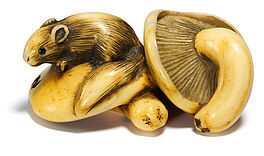 Netsuke Eichhoernchen auf Pilzen, 65915-5, Van Ham Kunstauktionen