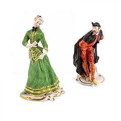 Nymphenburg - Julia und Pantalone aus der Commedia dellArte, 79678-4, Van Ham Kunstauktionen