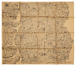 Oeyvind Fahlstroem - Sketch for World Map Part I Americas Pacific, 79527-158, Van Ham Kunstauktionen