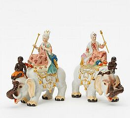Sultan und Sultanin auf Elefanten reitend, 56024-4, Van Ham Kunstauktionen