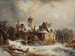 Carl Hilgers - Grosses Winterbild Eine Rheinische Burg, 80169-2, Van Ham Kunstauktionen