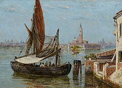 Antonietta Brandeis - Fischerboot in der Lagune vor Venedig, 67074-1, Van Ham Kunstauktionen