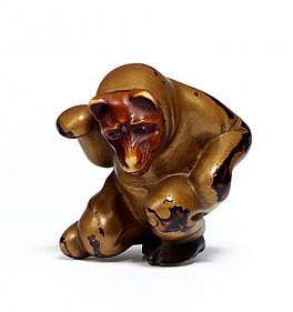 Netsuke Hockender Schauspieler mit Fuchsmaske, 65350-25, Van Ham Kunstauktionen