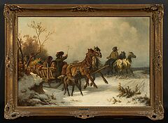 Adolf van der Venne - Winterliche Schlittenfahrt, 76029-1, Van Ham Kunstauktionen