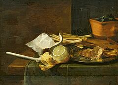 Peter Willebeeck - Stillleben mit Zitrone Pfeife und Brot, 79631-3, Van Ham Kunstauktionen