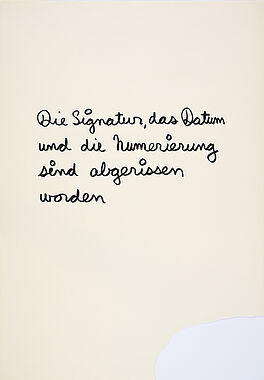 Ben Vautier - Die Signatur das Datum und die Nummerierung sind abgerissen worden, 76755-5, Van Ham Kunstauktionen