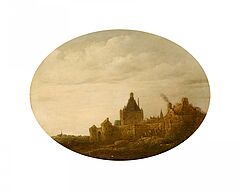 Jacob van der Croos - Duenenlandschaft mit befestigter Stadt, 79500-627, Van Ham Kunstauktionen