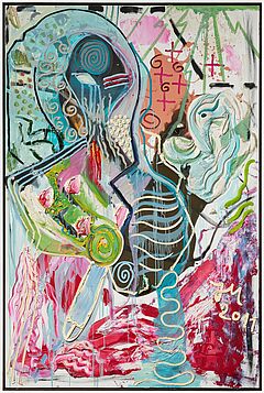 Jonathan Meese - Das Krakelende Tintenfischwunder Joesey hat den Oelprinzen den Tentakel Kunst gekrault wie Poseidonnas Guido Quiller, 79888-1, Van Ham Kunstauktionen