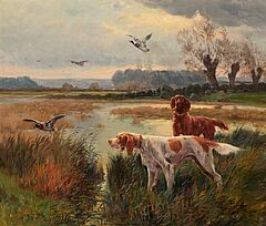 Eugene Petit - Jagdhunde mit auffliegenden Enten, 80222-25, Van Ham Kunstauktionen