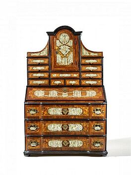 Barock Schreibschrank mit Portrait und Monogramm Friedrich des Grossen, 55222-1, Van Ham Kunstauktionen