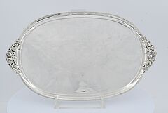 Kleines ovales Tablett mit Perlrand, 73045-12, Van Ham Kunstauktionen