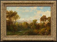 Valentin Ruths - Bewaldete suedliche Landschaft mit Bergen, 80369-1, Van Ham Kunstauktionen