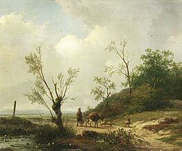 Andreas Schelfhout - Sommerlandschaft mit Reisenden, 27098-1, Van Ham Kunstauktionen