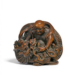 Netsuke Ryujin mit Drache, 65846-3, Van Ham Kunstauktionen