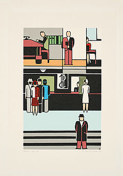 Gerd Arntz - Bank, 80392-4, Van Ham Kunstauktionen