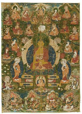 Thangka des Buddha Shakyamuni mit den 16 Arhat, 63612-6, Van Ham Kunstauktionen