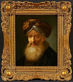 Johann Georg Trautmann - Portraet eines Mannes in der Gestalt eines baertigen Propheten mit <br >Turban <br >, 76282-8, Van Ham Kunstauktionen