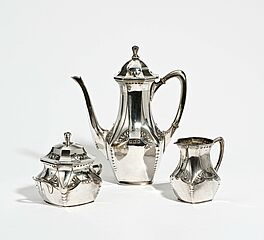 Wilhelm Binder - Dreiteiliges Jugendstil Kaffeeservice, 73549-22, Van Ham Kunstauktionen