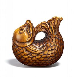 Netsuke Mokugyo in Fischform, 65350-16, Van Ham Kunstauktionen