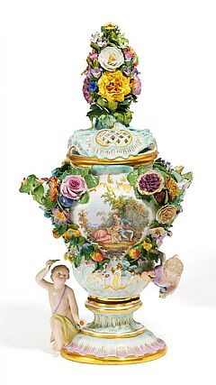 Meissen - Potpourrivase mit Watteauszene, 62506-75, Van Ham Kunstauktionen