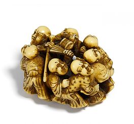 Netsuke Gruppe von sieben Blinden, 65915-6, Van Ham Kunstauktionen