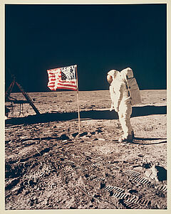 NASA - Apollo XI Buzz Aldrin standing next to the Flag July 20 1969, 80311-26, Van Ham Kunstauktionen