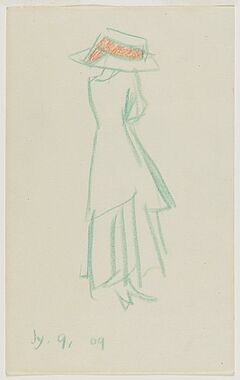 Lyonel Feininger - Ohne Titel Figure Study Lady Standing With Hat Back Profile, 79636-10, Van Ham Kunstauktionen