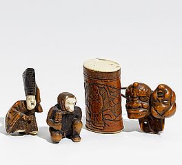 Drei netsuke und kleines sagemono, 63200-16, Van Ham Kunstauktionen