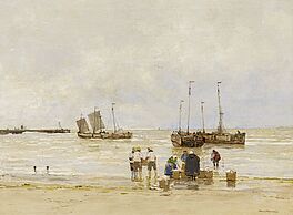 Hans Herrmann - Fischer mit ihrem Fang am Strand, 73630-1, Van Ham Kunstauktionen