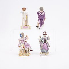 Meissen - Allegorie des Winters Amor an Saeule Kinderfigur mit Taschenuhr und Notenheft und Kinderfigur mit Puppe, 79883-18, Van Ham Kunstauktionen