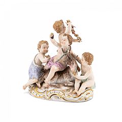 Meissen - Bacchantengruppe mit Ziege als Allegorie der Herbst, 79797-1, Van Ham Kunstauktionen