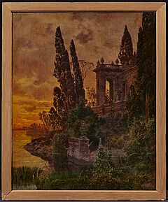 Ferdinand Knab - Abendliche Palast-Architektur am See mit Musikern, 79346-1, Van Ham Kunstauktionen