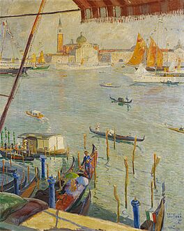 Fritz Gaertner - Gondeln vor dem Canal Grande in Venedig, 73139-1, Van Ham Kunstauktionen