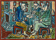 Billy Childish - Ohne Titel Three Men Sitting, 80398-2, Van Ham Kunstauktionen