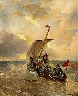 Andreas Achenbach - Boot in rauer See, 80040-1, Van Ham Kunstauktionen