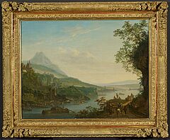 Louis Chalon - Ideale Flusslandschaft mit Blick auf Frankfurt, 69971-1, Van Ham Kunstauktionen