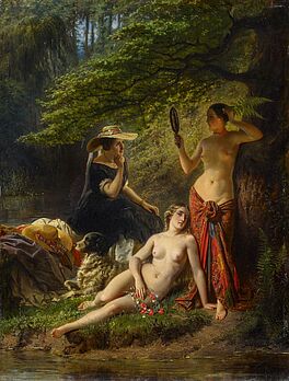 Adolf Dillens - Drei Damen am Waldsee, 65303-1, Van Ham Kunstauktionen