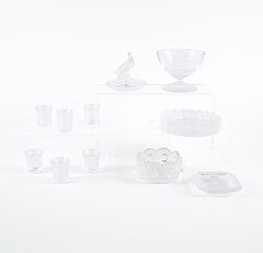 Rene Lalique - 5 Glasobjekte und 6 Schnapsglaeser, 76306-3, Van Ham Kunstauktionen