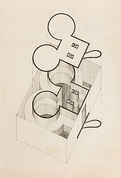 Claes Oldenburg - Geometric Mouse Stamp Projected onto Ground Plan of<br >the Mouse Museum, 79527-371, Van Ham Kunstauktionen