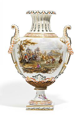 Grosse Prunkvase mit Jagdszenen, 59085-1, Van Ham Kunstauktionen