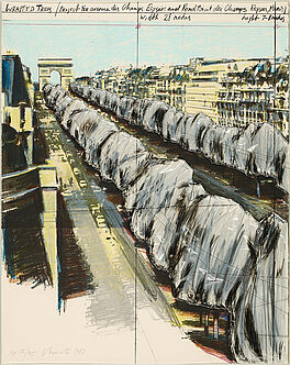 Christo - Wrapped Trees Project for the Avenue des Champs-Elysees Paris, 79829-10, Van Ham Kunstauktionen