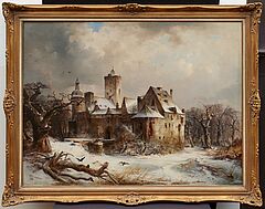 Carl Hilgers - Grosses Winterbild Eine Rheinische Burg, 80169-2, Van Ham Kunstauktionen