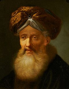 Johann Georg Trautmann - Portraet eines Mannes in der Gestalt eines baertigen Propheten mit <br >Turban <br >, 76282-8, Van Ham Kunstauktionen