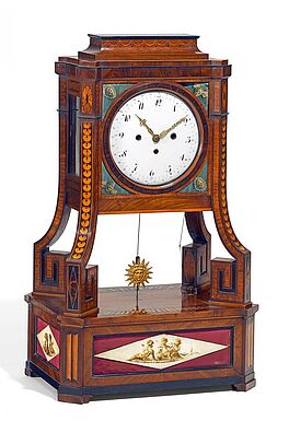 Donaumonarchie - Grosse Biedermeier Kommodenuhr mit Spielwerk, 59563-3, Van Ham Kunstauktionen