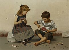 Giulio del Torre - Zwei Gemaelde a Kinder mit Melone, 66205-7, Van Ham Kunstauktionen
