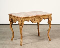 Kleiner Tisch mit reichem Rocailledekor und Marmorplatte, 76849-17, Van Ham Kunstauktionen